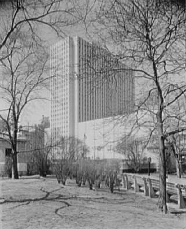 New York Coliseum view from Central Park