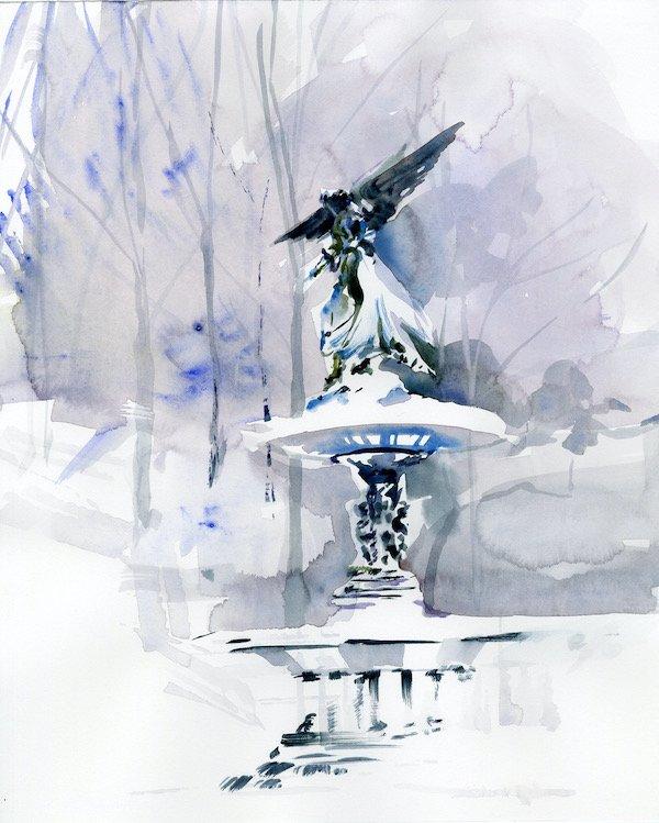 BETHESDA FOUNTAIN watercolors