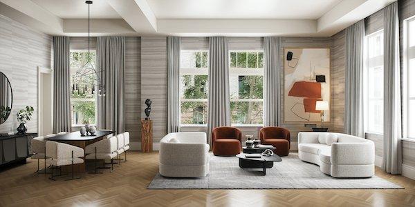555 West End Avenue Townhouse Living Room