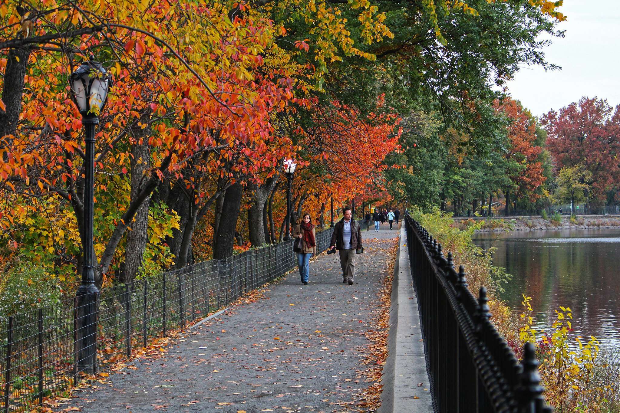 central park reservoir autumn