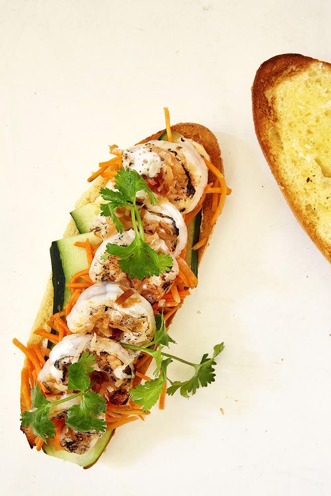 Banh Mi with coconut shrimp
