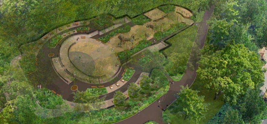 aerial rendering dino playground uws