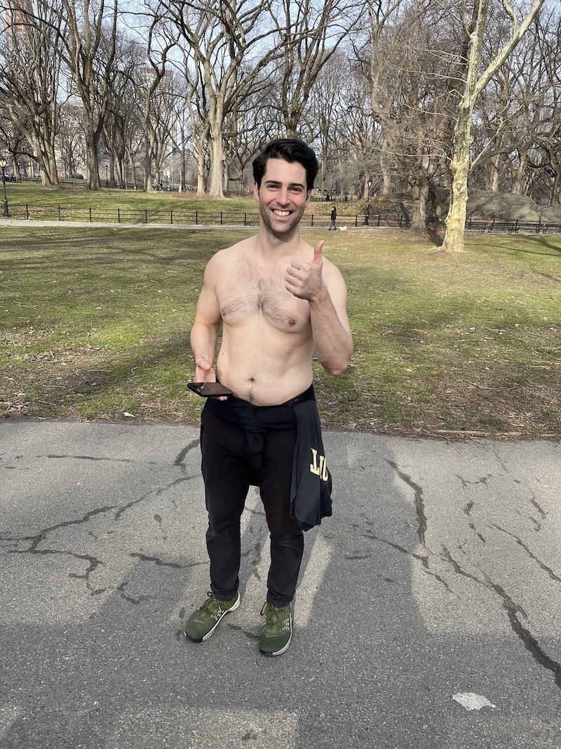 shirtless runner central park
