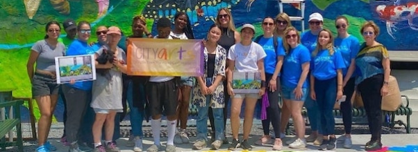 Ribbon Cutting for New Mural at Community Garden Ribbon Cutting for New Mural at Community Garden